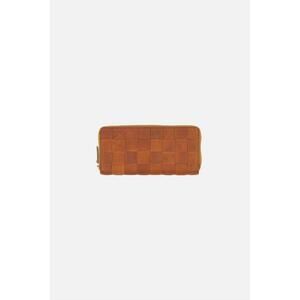 NEW DRAGON DIFFUSION women's check zip around wallet in tan